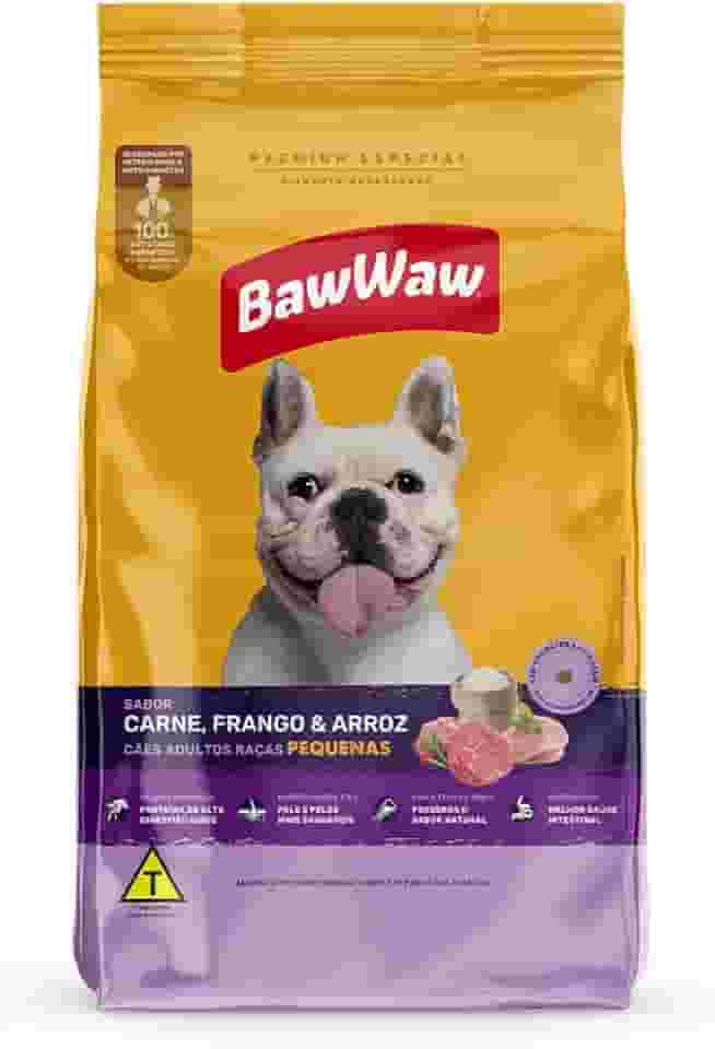 Ração Baw Waw para cães adultos raças pequenas sabor Carne, Frango e Arroz - 5kg