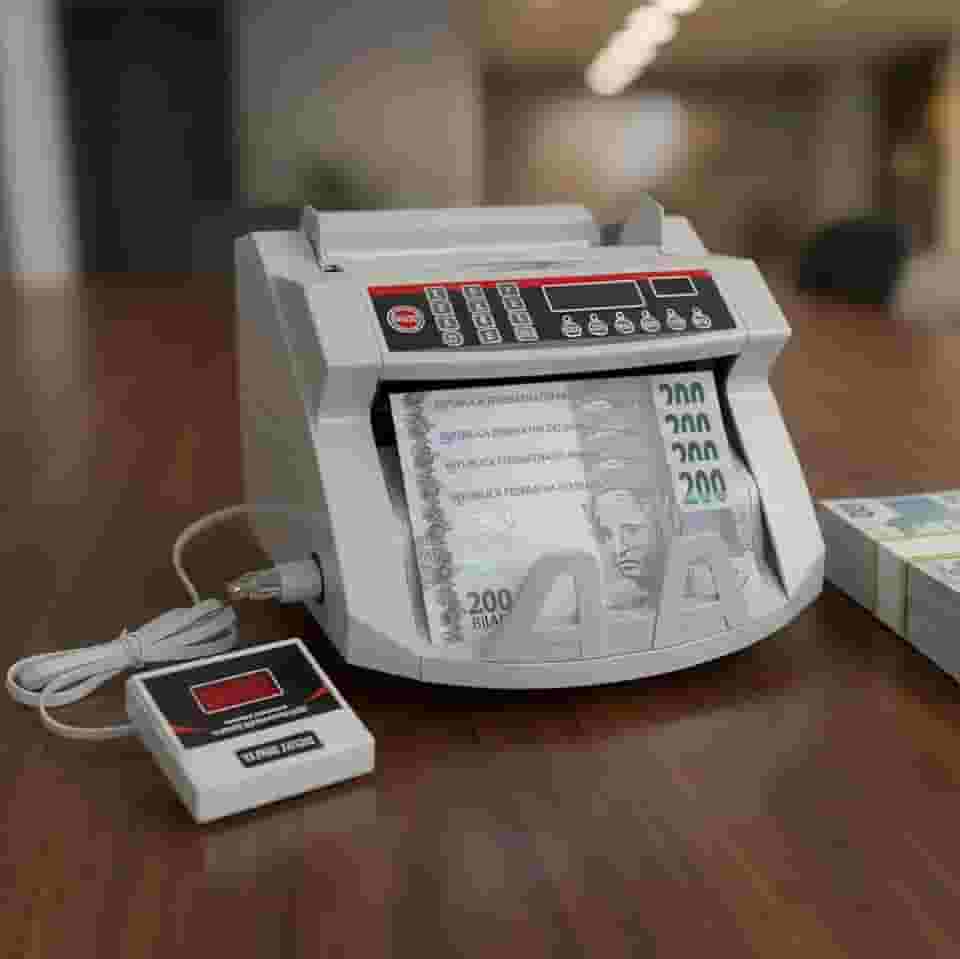 Máquina de Contar Dinheiro Contador de Notas Detecta Nota Falsa Aceita Nota de 200 Bivolt