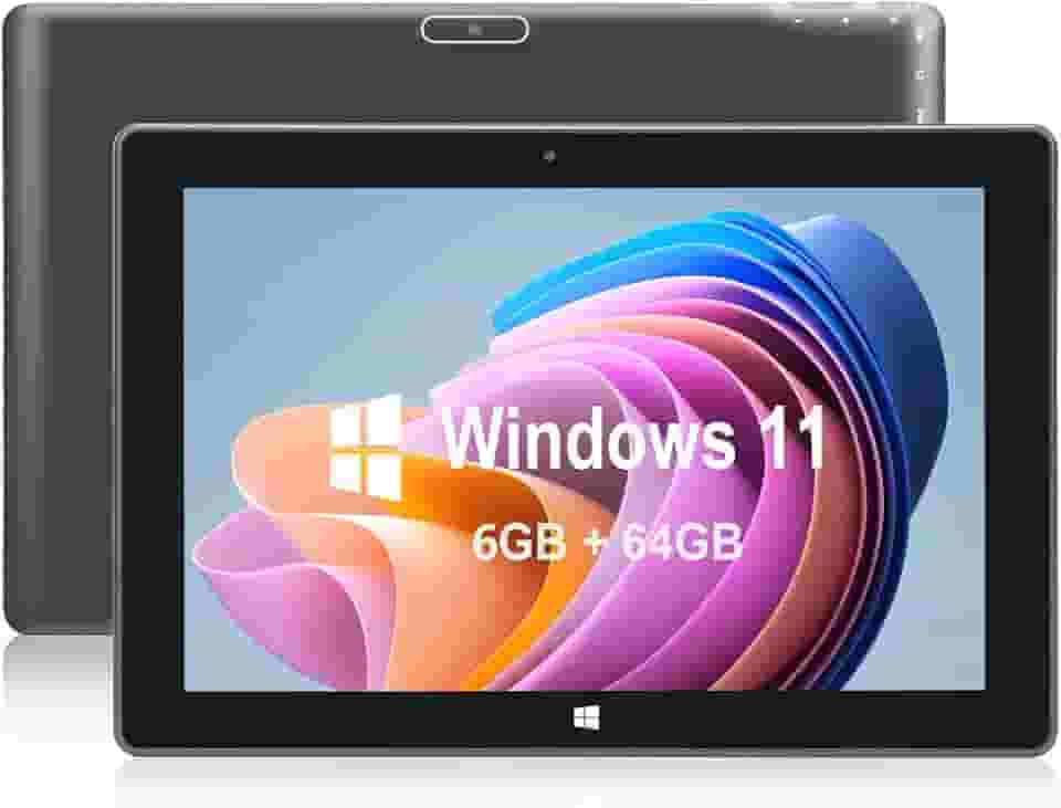 6GB RAM 64GB ROM Windows 11 Tablets computador, 10,1 polegadas Windows Tablet Home, Intel Celeron, IPS 1280x800 2,8 GHz, câmera dupla 2MP + 5MP