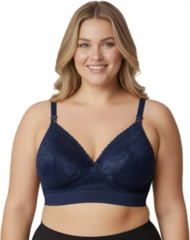 Sutiã Rendado Plus Size Sustentação Alça Larga Bojo Comfort