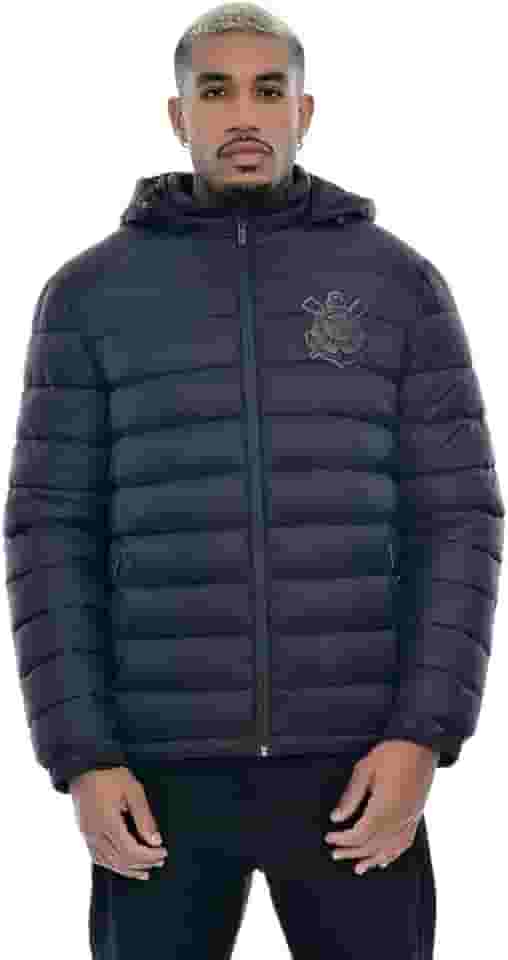 Jaqueta Corinthians Puffer Capuz Removivel, Masculino