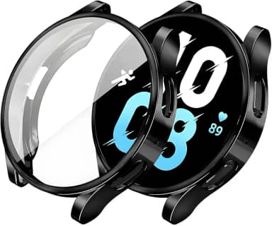 Capa Case Protetora em TPU Ultrafino Compatível com Samsung Galaxy Watch 6 LTE 44mm SM-R945 e Galaxy Watch 6 Wi-Fi 44mm SM-R940 (Preto)