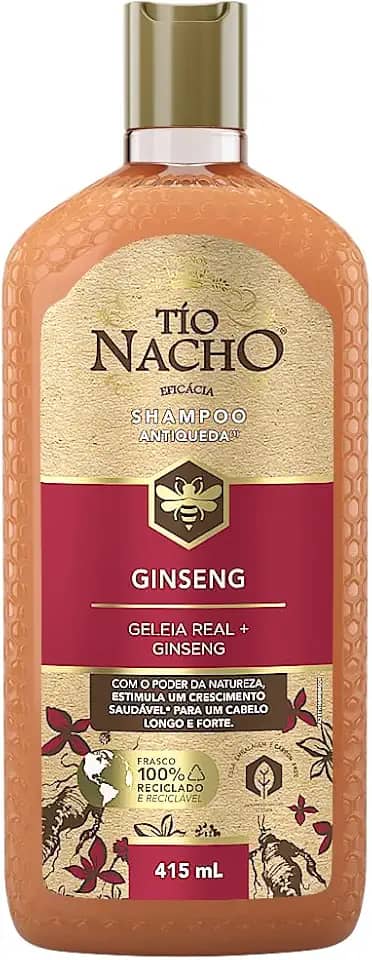 Tio Nacho Shampoo Crescimento Natural Dos Cabelos Com Biotina, Geleia Real E Extrato De Ginseng, Tratamento Antiqueda, Fórmula Fortalecedora Para Cabelos Finos - 415 Ml, 1 Unidade