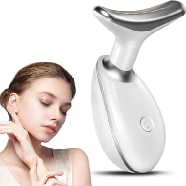 Massageador Facial e de Pescoço, Massageador Linfático Modelador com Luz LED de 3 Cores – Cuidados com a Pele Feminina para Rejuvenescimento, Lifting, Tonificação e Pele Radiante
