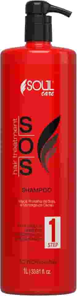 Shampoo de Tratamento Capilar Profissional SOS Reconstrução e Cauterização com Queratina e Manteiga de Cacau – Soul Care (1l)