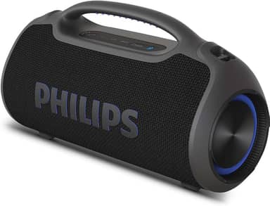 PHILIPS, Boombeat, Caixa de Som Bluetooth Boombox, TAX400B/00, USB, Auxiliar, TWS, USB Powerbank, Entrada para Microfone, Resistente a Água e Poeira, com Alça para Transporte