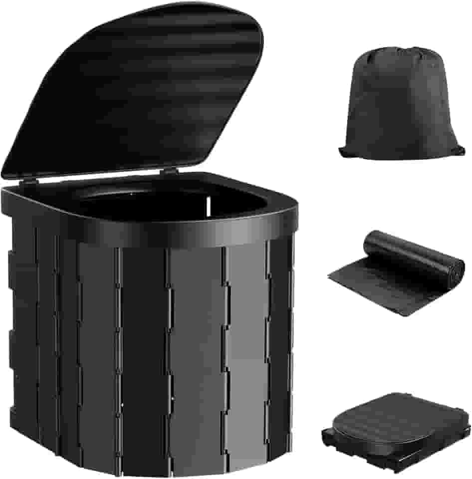 Vaso Sanitário Portátil para Acampamento, Vaso Sanitário Portátil para Adultos, Vaso Sanitário Portátil para Adultos, Sanita Portátil para Acampamento, com 20 Sacos de Limpeza e Bolsas de Arrumação