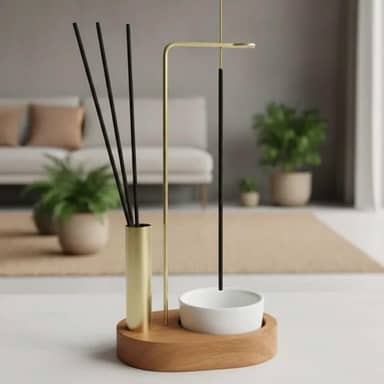 Incensário Porta Incenso Invertido Redondo Copo Porcelana Suporte para Insenso Master Queimador de Incenco