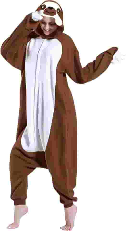 DOITNOW Pijama de preguiça unissex adulto fantasia cosplay animal