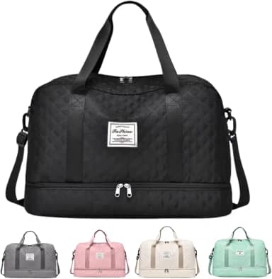 Bolsa de Viagem Mala de Mão Bordo Academia com Bolso para Tenis e Roupas Molhadas (Cinza, 50X33X26cm)