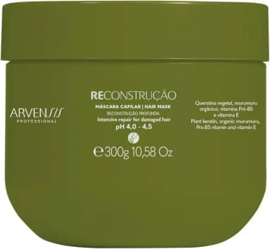 Arvensis – Máscara Reconstrutora 300g | Força, Reconstrução, Brilho, Fórmula Vegana, Para Cabelos Danificados