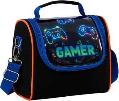 Lancheira Térmica Escolar Infantil Juvenil Transversal Bolsa Gamer Masculino Menino Cristal Grande Impermeavel Isolada Passeio