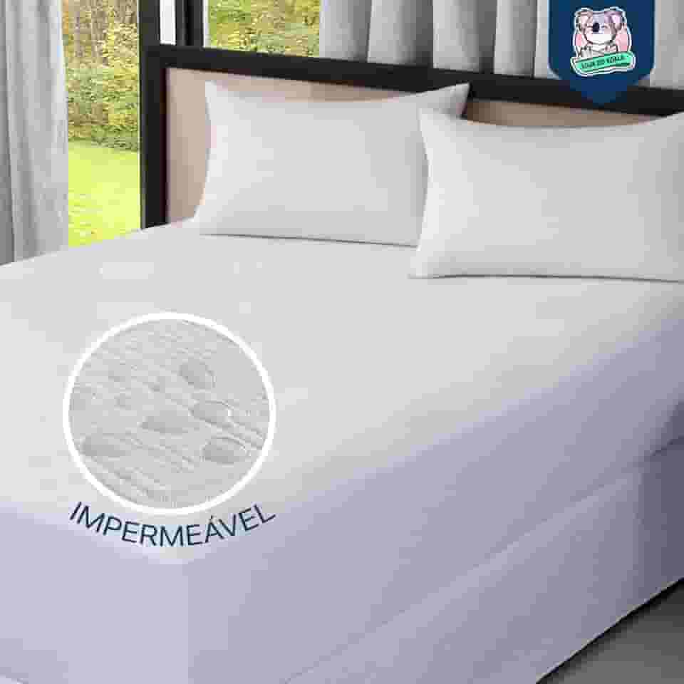 Protetor Impermeável para Colchão Premium - SUPER SILENCIOSO - Tecido Jacquard - 100% Impermeável Estilo Americano - Lateral em Malha - (King, Branco)