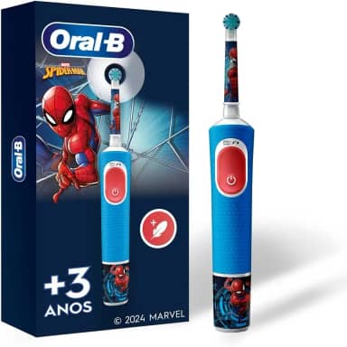 Oral-B Marvel Homem-Aranha, Escova de Dentes Elétrica Infantil (+3 anos), 4 Adesivos Personalizáveis, Vermelha