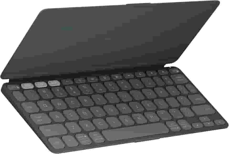 Teclado Sem Fio Portátil Logitech Keys-To-Go 2 para Tablets, iPad, iPhone, macOs e Windows, com Capa Integrada, Conexão Bluetooth e Easy-Switch para até 3 Dispositivos - Grafite