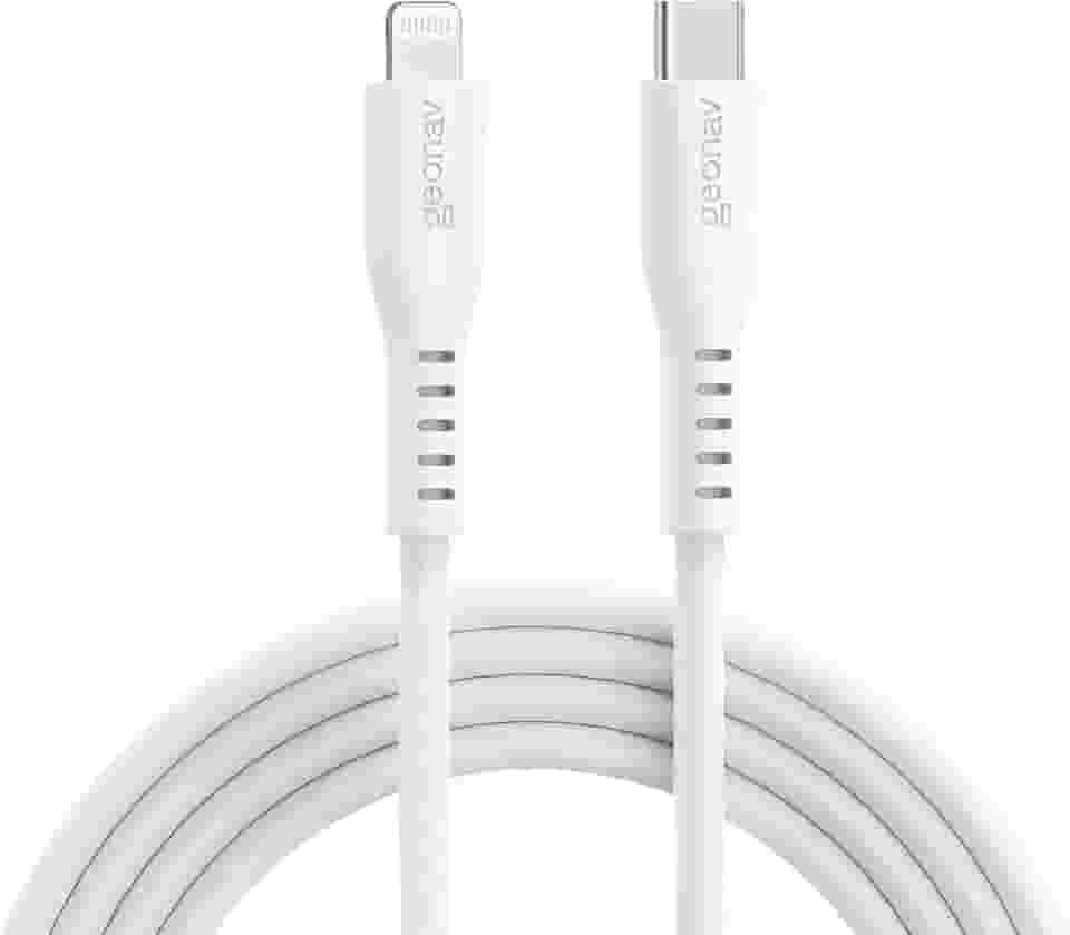 Geonav Cabo de Silicone USB-C para Lightning, carregamento até 38W, Silicone resistente, 1,5m, ESLICSWT, Branco