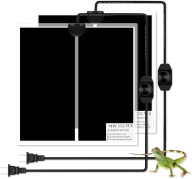 INKPET Tapete De Aquecimento Para Répteis, 14 W, 2 Peças, Terrário Com Ajuste Temperatura Lagartos, Lagartixas, Cobras, Tartarugas, Aranhas