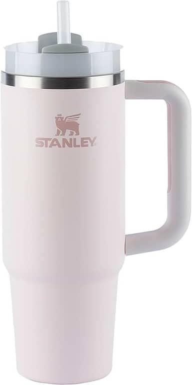 Stanley - Quencher H2.0 FlowState 1,18L - Copo de aço inoxidável com isolamento a vácuo, tampa e canudo, para água, chá gelado, café, smoothies e muito mais, Rose Quartz