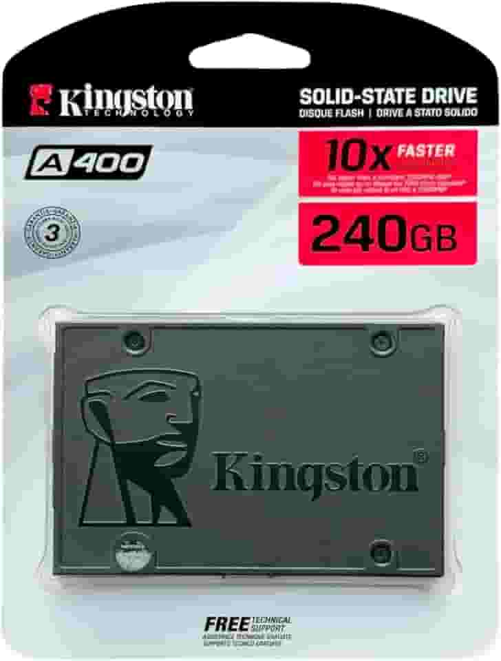 SSD 240GB Kingston A400, SATA, Leitura 500MB/s, Gravação 350MB/s - SA400S37/240G