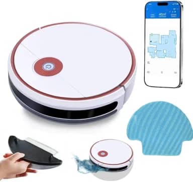 Aspirador de Pó Robô 3 em 1, Robo Aspirador e Passa Pano, Carregamento AutomáTico, App Inteligente,Selecione a Rede WIFI de 2,4 GHz (branco)