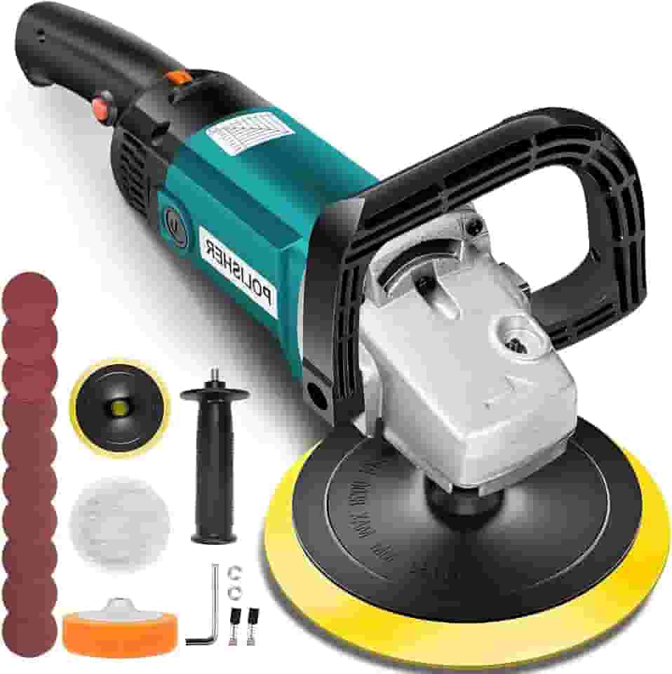 Hezaru Politriz 1400W, 3000RPM, 110V, Automotiva, Multiuso, Roto Orbital, Mais Verde, Ferro Metal