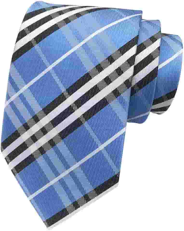 Gravata masculina xadrez/listrada de 8 cm de largura Jacquard clássica para negócios, casamento, dança, formatura, xadrez