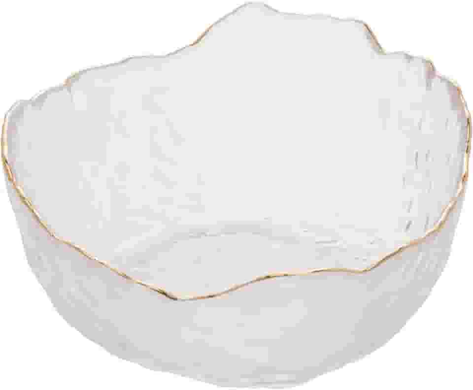WOLFF - Bowl de Cristal Martelado com Borda Dourada Taj 720ml