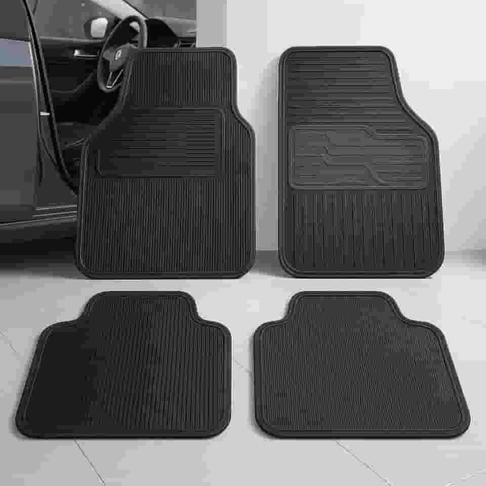 Jogo de Tapetes Automotivos Universais em Borracha, 4 Peças