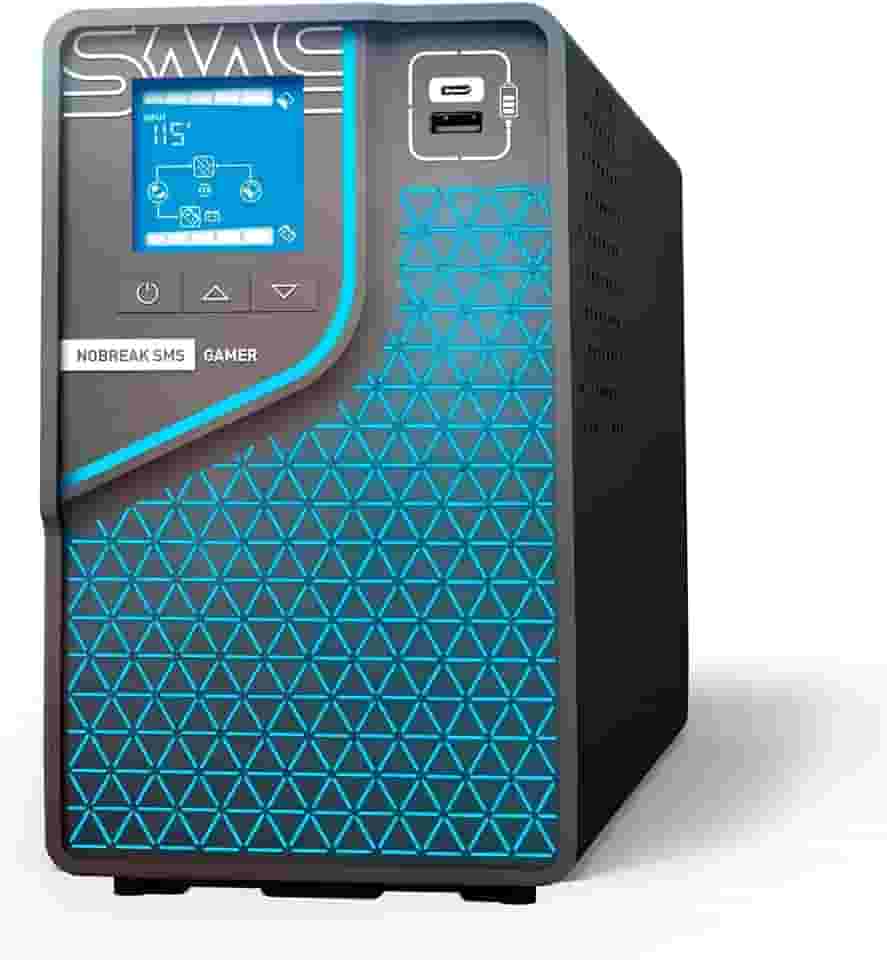 SMS - NOBREAK GAMER 1500 WIFI - POTÊNCIA 1500VA | 1050W - BIVOLT ENT.:115/ 220V |SAÍDA: 115/ 220V - 8 TOMADAS (6T 10A + 2T 20A) - SENOIDAL PURA - LINE INTERACTIVE - PN 29600