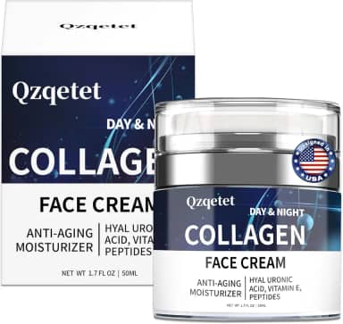QZQETET Creme De Colágeno Para O Rosto, Hidratante Facial Antienvelhecimento Com Retinol E Ácido Hialurônico, Loção Diária, Pescoço Colo, Reduzir Rugas, Mulheres Homens
