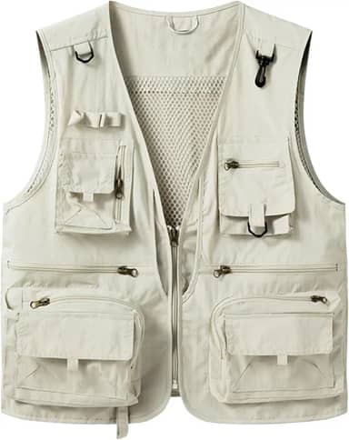 Colete feminino respirável com vários bolsos, secagem rápida, segura, para trabalho e pesca