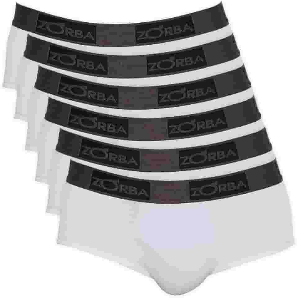 Kit 6 Cuecas Zorba Slip Comfort 674 Branco