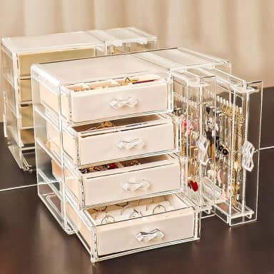 Organizador Expositor De Brincos Colares Joias e Bijuteria com 4 gavetas