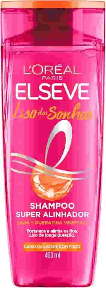 L'Oréal Paris Elseve Liso dos Sonhos Shampoo Super Alinhador, com Queratina Vegetal e AHA, Alinhamento Capilar em Casa, Controle de Frizz e Liso de Longa Duração, 400ml