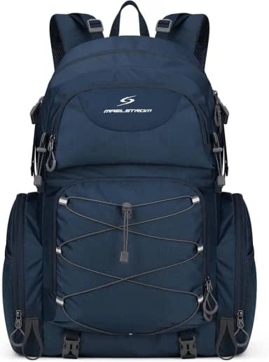 Mochila impermeável para caminhadas com capa de chuva, azul, grande, Azul, Large, Mochila impermeável para caminhadas com capa de chuva