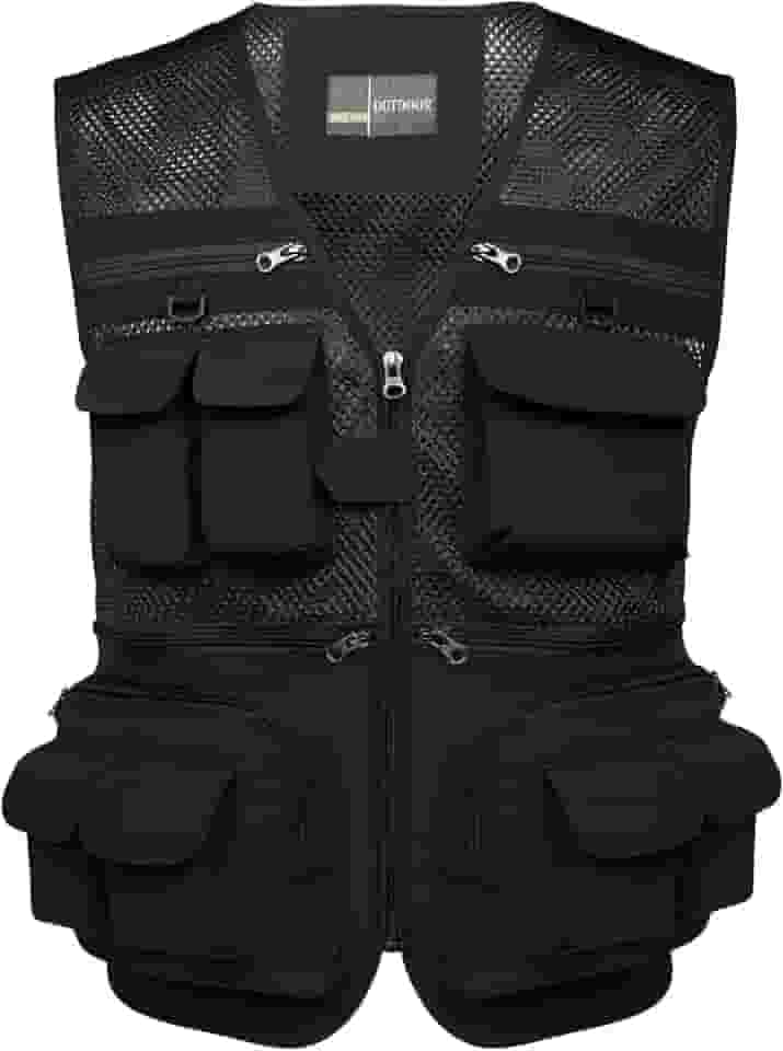 Colete masculino de verão para uso ao ar livre, trabalho, safári, pesca, viagem, foto com bolsos