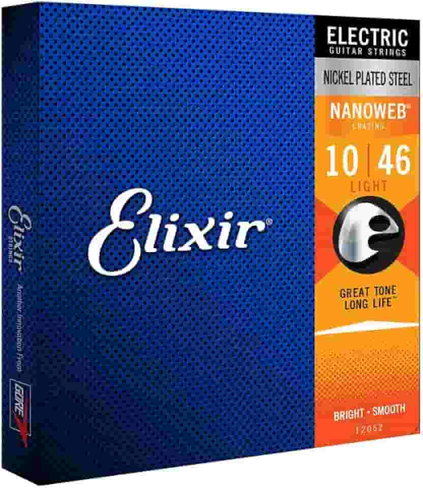 Encordoamento .010 Elixir 12052, para Guitarra Nanoweb Light