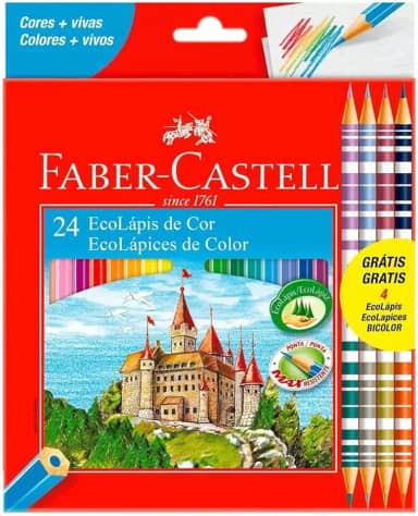 Lapis Cor 24 Cores Faber-castell E 4 Lapis Bicolor