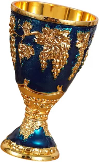 Presentes de Vinhos de Vinhos de Goblete Medieva, azul -ouro