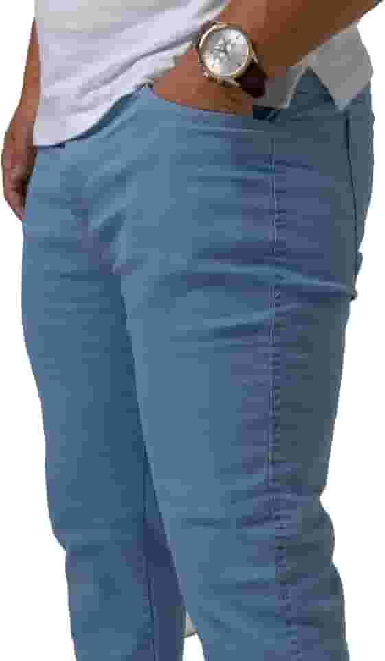 Calça Slim Masculina Azul Claro Jeans Masculino Elastano