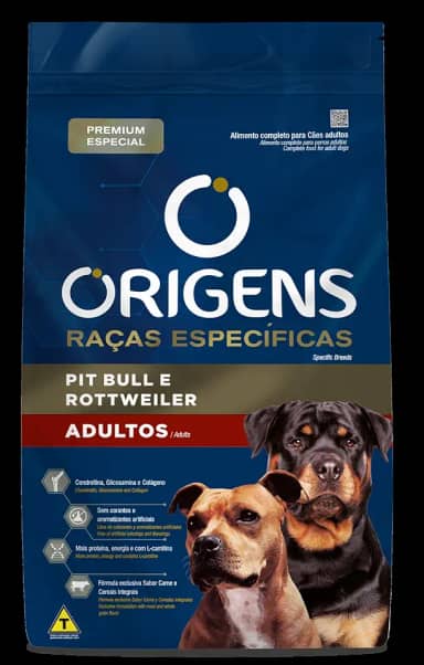 Adimax Origens Cães Adultos Pit Bull E Rottweiler 15Kg