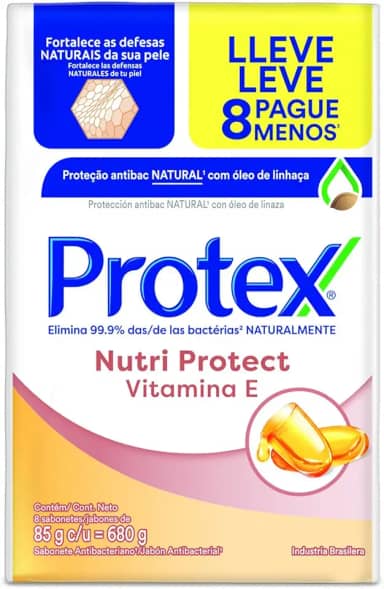 Sabonete em Barra Protex Nutri Protect Vitamina E 85g Leve 8 Pague 6