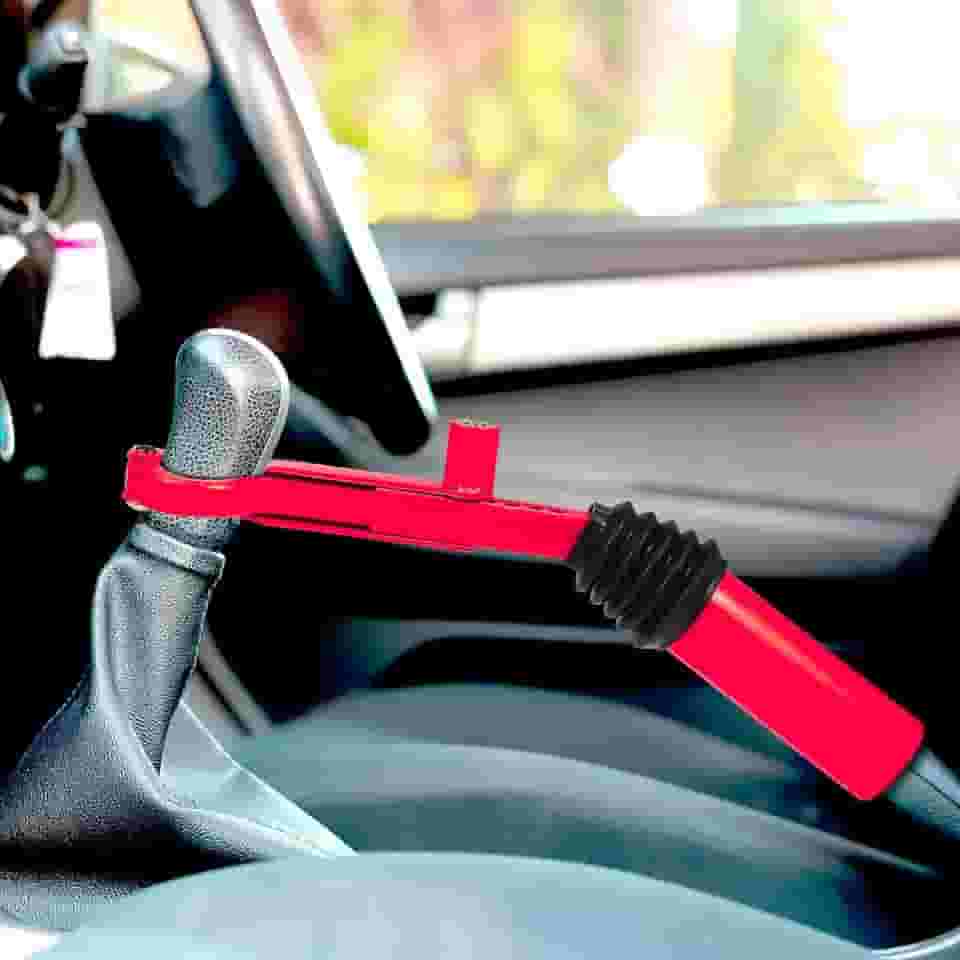 Trava de Segurança Carro Câmbio e Freio de Mão Antifurto Compatível em Veículos Manual e Automático