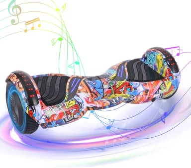 Hoverboard Elétrico com Luzes LED, 6.5 Polegadas – Skate para Crianças e Adultos