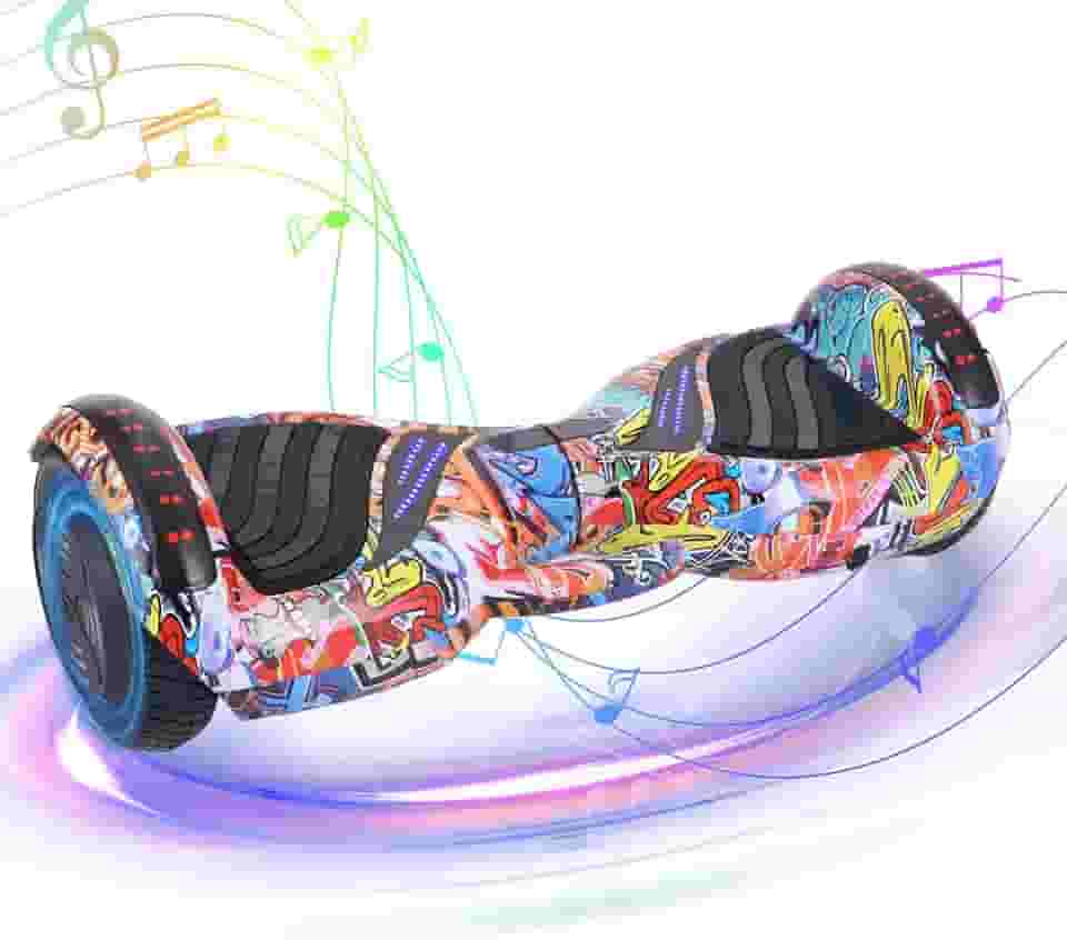 Hoverboard Elétrico com Luzes LED, 6.5 Polegadas – Skate para Crianças e Adultos