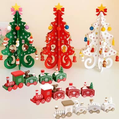 Kit Árvore De Natal Pingente E Trem Enfeite Decorativo Luxo (VERMELHO)