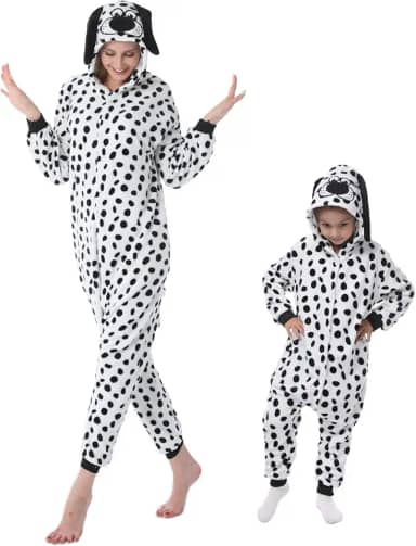 Pijama infantil adulto com capuz para cosplay de cachorro, Halloween, Natal, inverno, com capuz