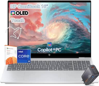 HP Laptop OmniBook 7 Touchscreen - 40.6 cm 2K OLED 120Hz -Intel Core 9 270H Beat AMD Ryzen 9 8945H -64GB RAM -2TB SSD -Windows 11 Pro Office 365 - Business Computadora Portátil PC AI Copilot 2025