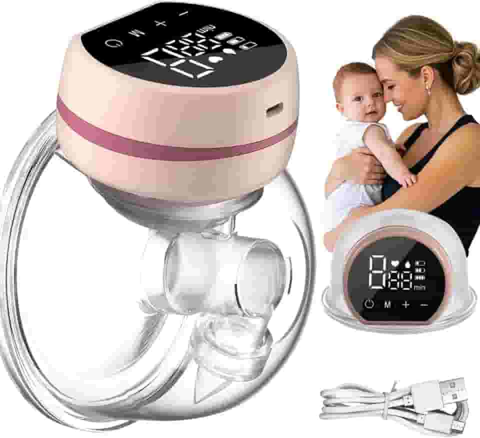 Bomba Extratora de Leite Elétrica Portátil Recarregável Silenciosa para Amamentação para Mães em Movimento