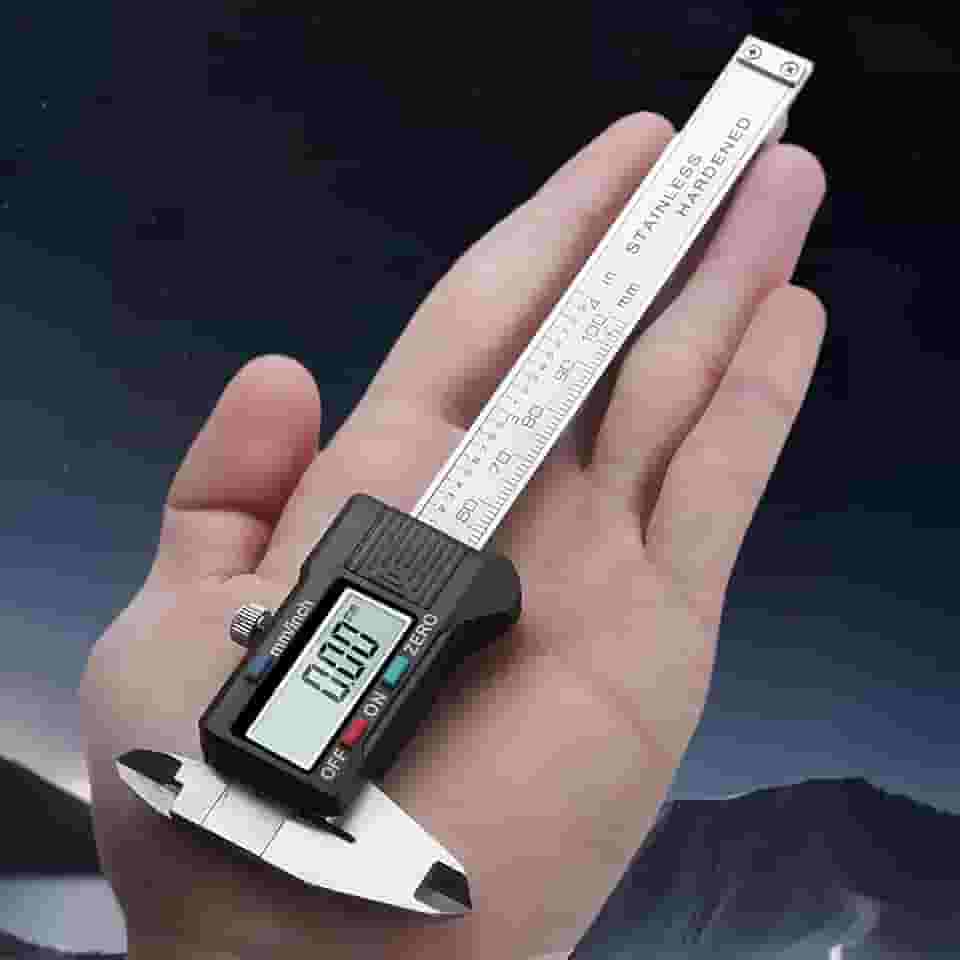 FORRTY Mini Paquímetro Digital 100mm Precisão 0,01mm Aço Inoxidável Tamanho De Bolso Para Medição De Anéis, Pulseiras, Joias, Tela LCD, Alimentado Por Bateria, Ideal Para DIY & Pequenas Peças